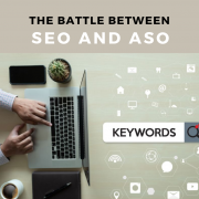 laptop with seo and aso text in it